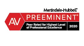 Martindale-Hubbell | AV Preeminent | Peer Rated for Highest Level of Professional Excellence | 2020